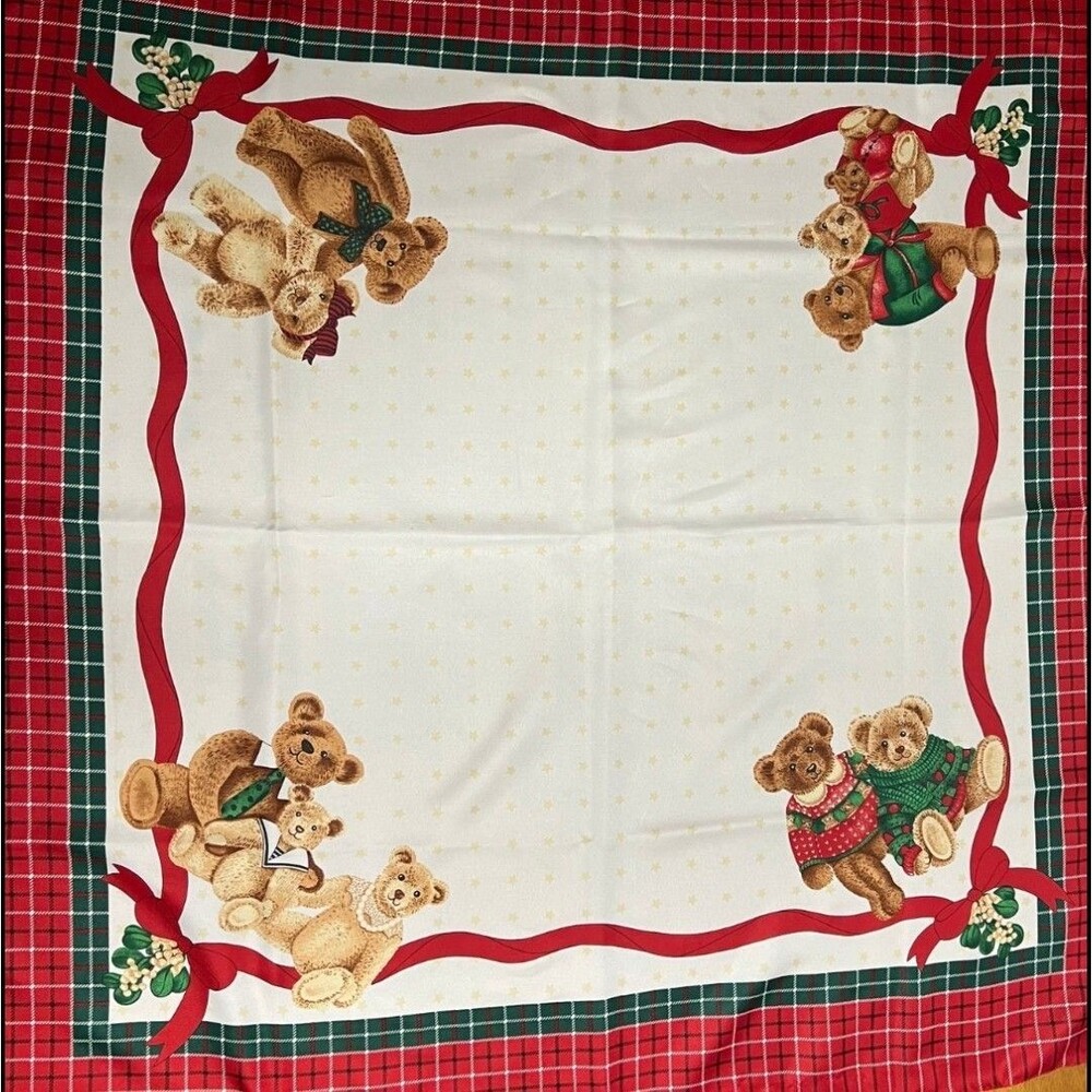 New Vintage Avon Teddy Bear Scarf Holiday DeadStock 1991 90s